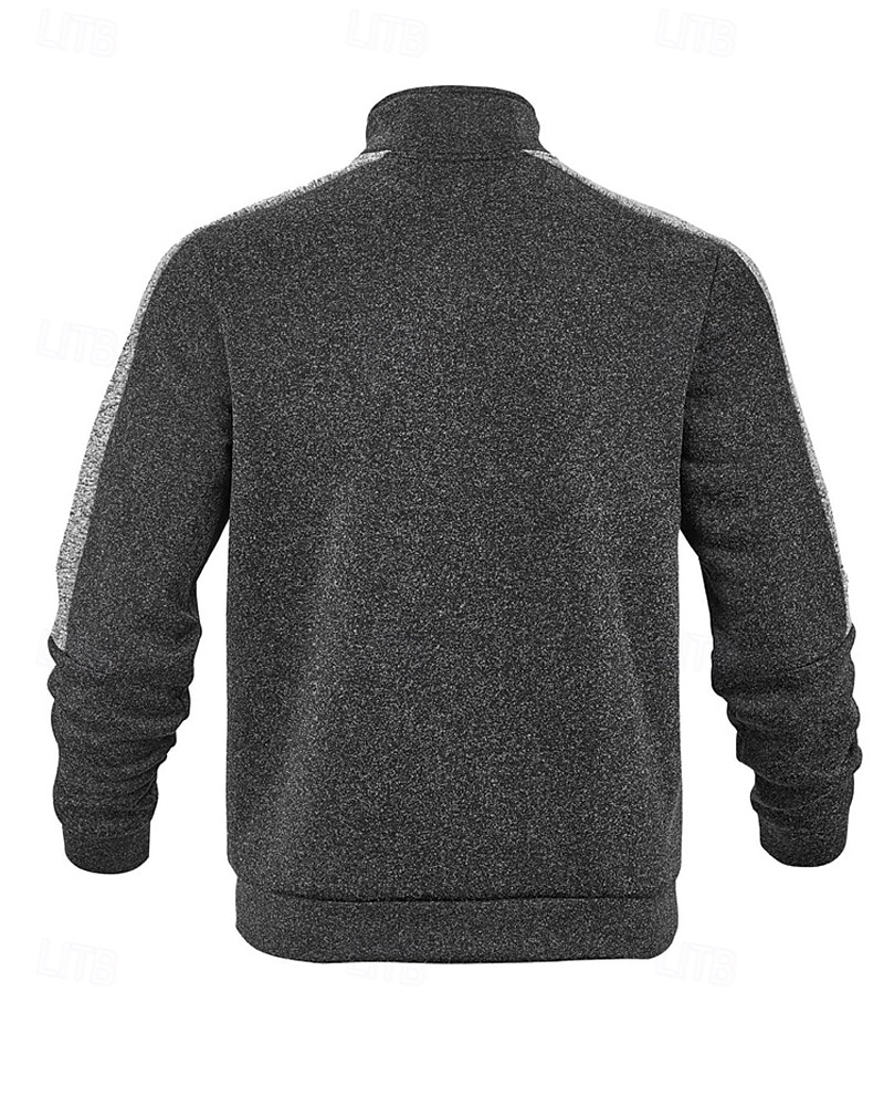 Herren Freizeitjacke Collegejacke Urlaub Täglich Atmungsaktiv Tasche Frühling Herbst Farbblock Mode Klassisch Stehkragen Regulär Schwarz Rote Grün Hellgrau Dunkelgray Jacken 2025 - $36.99 –P10