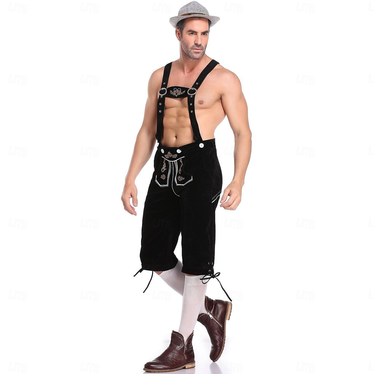 Oktoberfest Lederhosen Hemd Alpine Hoed Bavarian Duits Weiden Voor heren Carnaval Feest Bierfestival Doek in traditionele stijl Blouse Short Outfits 2026 - $57.99 –P10