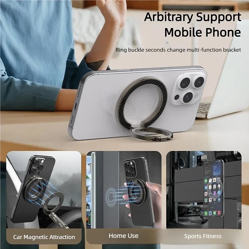 2 Pack Fashion Carbon Fiber Pattern Double Sided Magnetic Phone Holder Bracket For MagSafe Cellphone Grip Mobile Support Stand Grip Tok 2026 - BHD 7.79 –P12