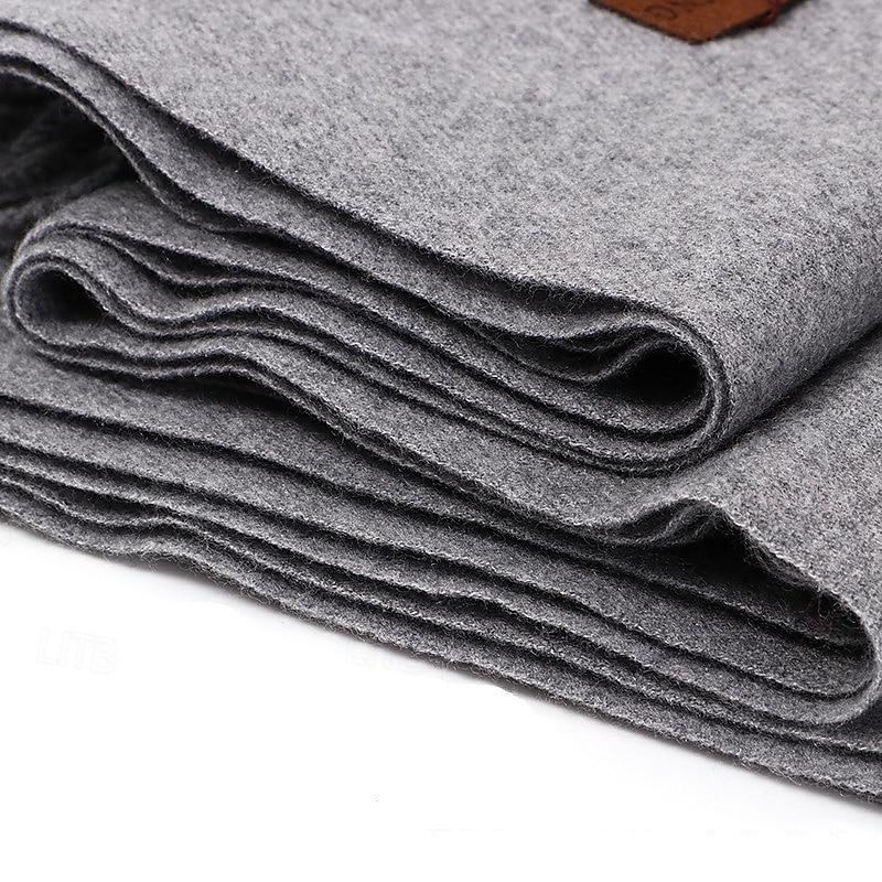 Dame Rektangulært skjerf Skjerf for kvinner Gate Daglig Stevnemøte Grå Beige Hvit Skjerf Ren farge 2025 - $31.99 –P6