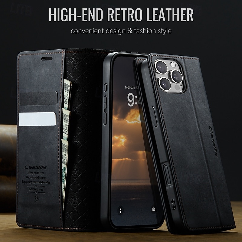 Phone Case For iPhone 16 Pro Max Plus iPhone 15 14 Pro Max Plus iPhone 13 12 Pro Max Mini Wallet Case with Stand Holder Magnetic Card Slot Retro TPU PU Leather 2025 - $17.99 –P10