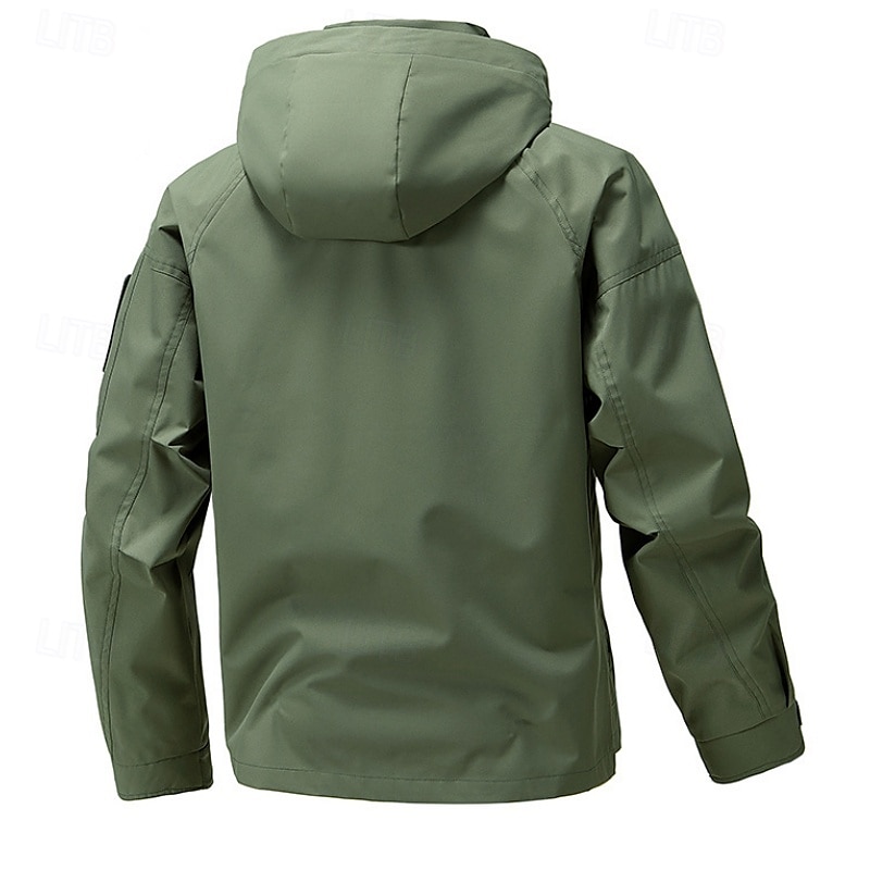 Bărbați Palton Sport Haină ploaie Μπουφάν πεζοπορίας În aer liber Casual Impermeabil Αντιανεμικό Fermoar Buzunar Primăvara & toamnă Culoare solidă Modă Șic Stradă Capișon Regulat Negru Alb Galben 2026 - $41.99 –P2