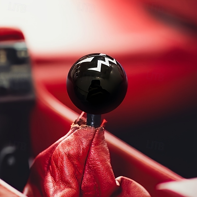 1 pomello del cambio in acrilico a forma di diavolo di Halloween, resistente, nero con design di espressione bianca, divertente accessorio per interni auto, regalo ideale, articolo per interni a tema del 2025 a $21.99 –P3