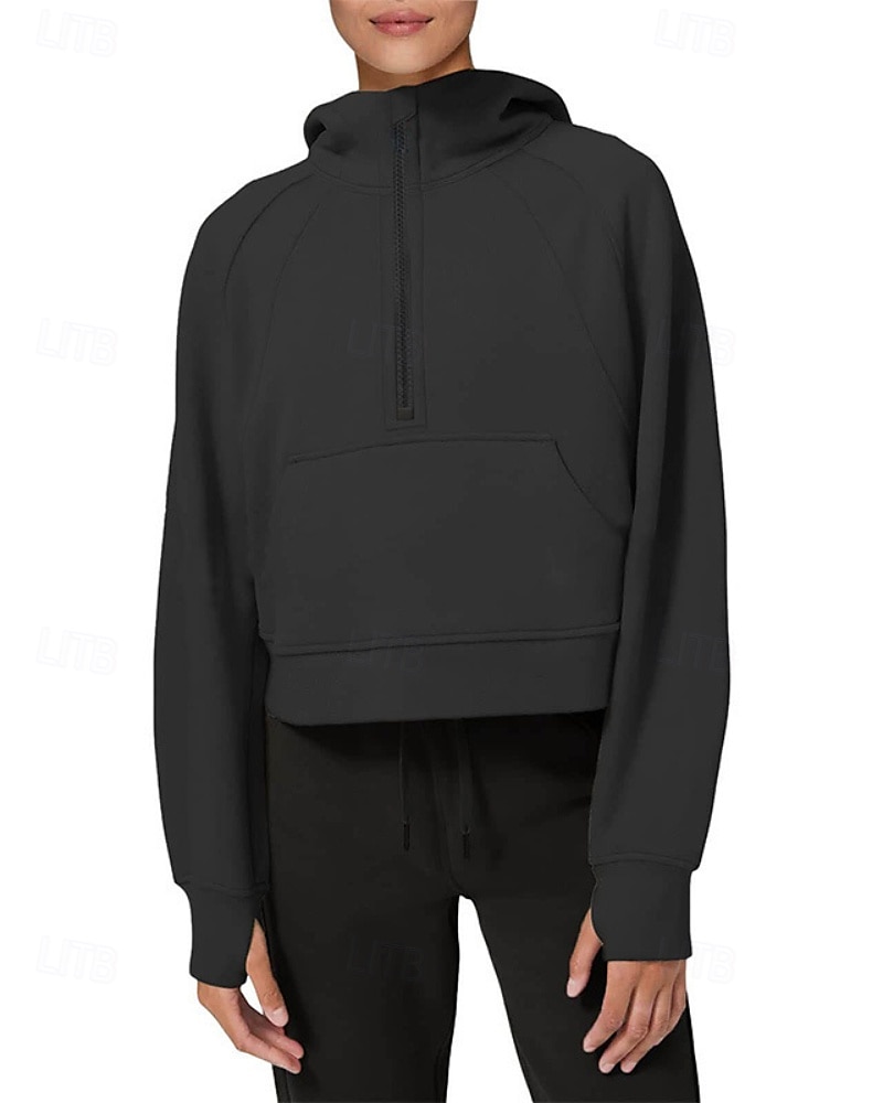 Women's Pullover Hoodie Sweatshirt Plain Streetwear Casual Long Sleeve Hooded Regular Tops Street Holiday Zipper Light Pink Black Pink Red Navy Blue Winter 2025 - $25.99 –P5