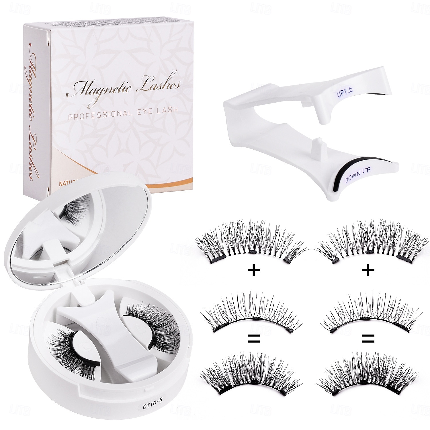 Cils magnétiques souples, boîte tout-en-un, kit de cils magnétiques réutilisables avec applicateur, aspect naturel, cils de chat légers, poils duveteux, faux cils doux pour un usage quotidien, outils de 2025 ? $10.99 –P9