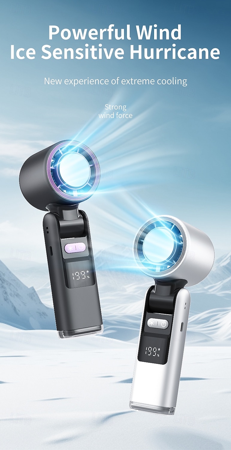 Handheld Small Fan Portable New Charging Turbine Outdoor High-speed Violent Ice-compressed Cooling Fan 2025 - $26.99 –P1
