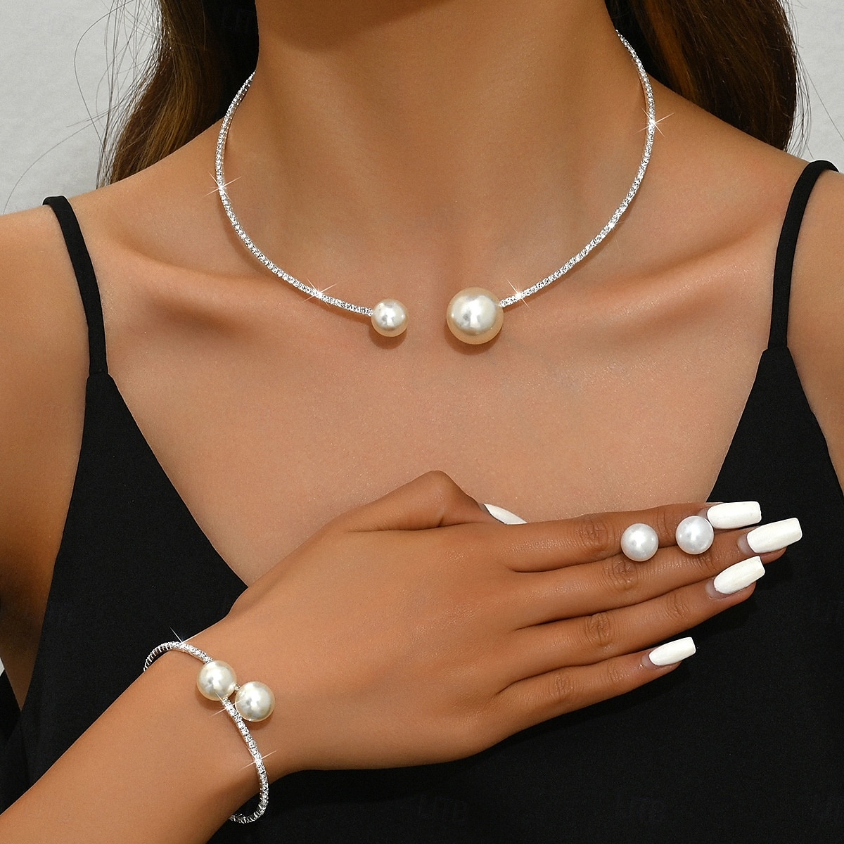 Los sistemas nupciales de la joyería 1 Legierung Pendientes Collare Pulseras Mujer Elegante Lujo Bonito Geométrico Alegría Forma Geométrica Conjunto de joyas Para Fiesta 2025 - $28.99 –P4