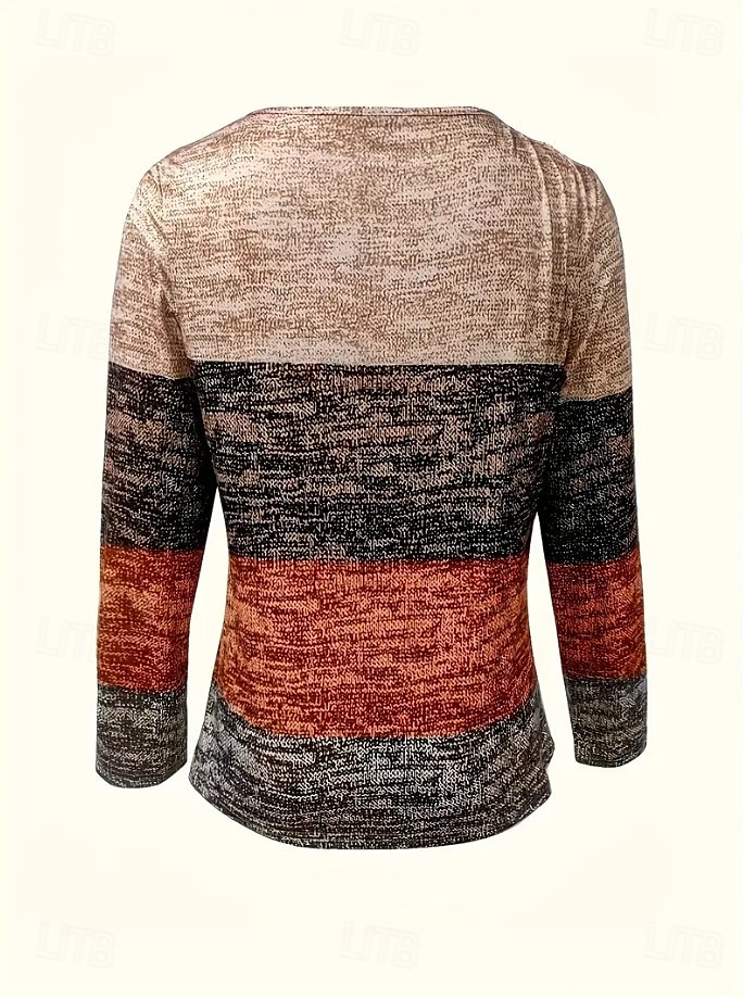 Pâques Femmes T-shirt Graphique Plaid ancien Élégant Classique manche longue Col ras du cou Col rond Hauts Réguliers Quotidien Imprimé Rouge Marron Été Printemps Automne de 2025 ? $22.99 –P2
