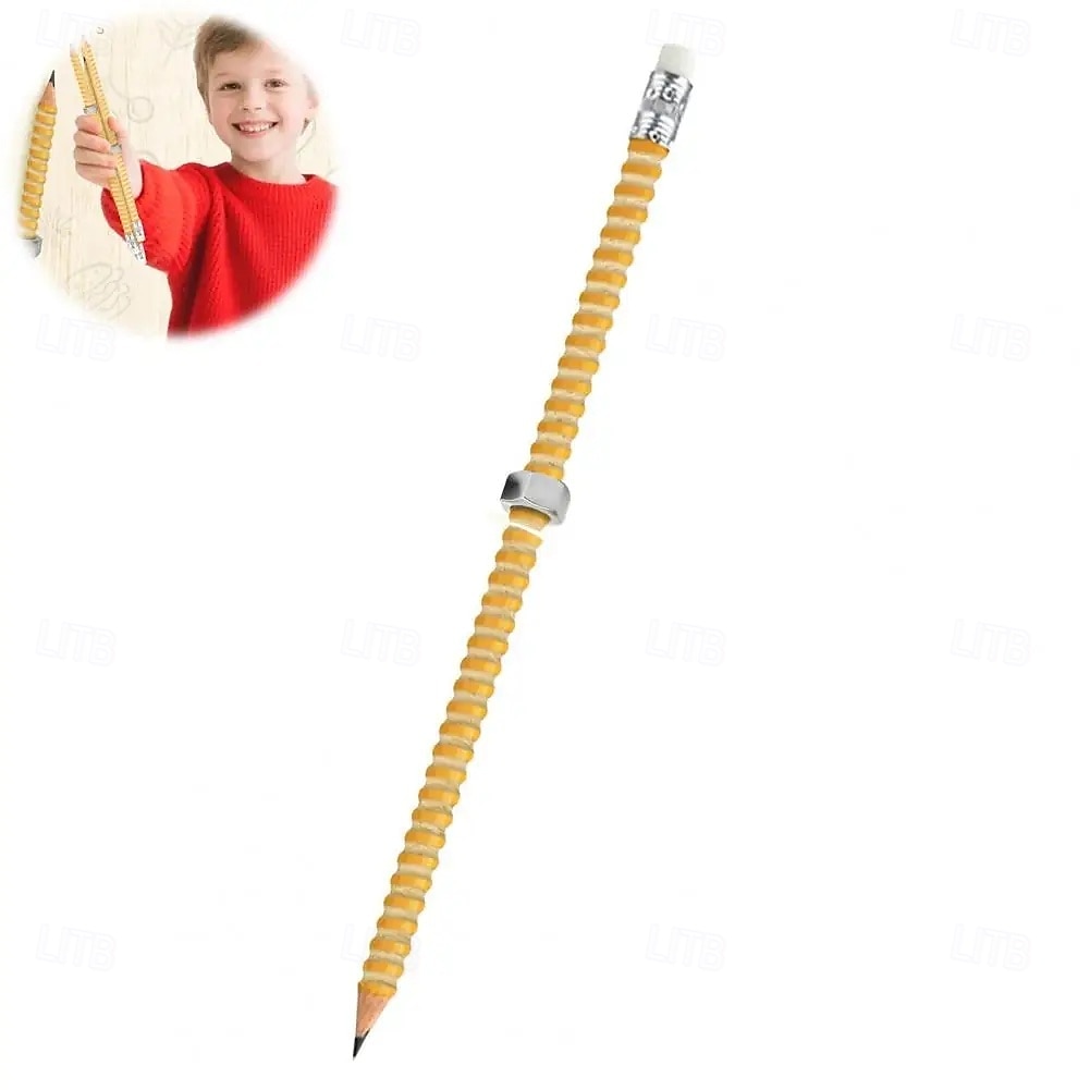 Stylo de décompression d'écrou, crayon fileté, crayon en bois fileté avec écrou rotatif, parfait pour l'école, le bureau, la maison, cadeau d'anniversaire de 2025 ? $9.49 –P8