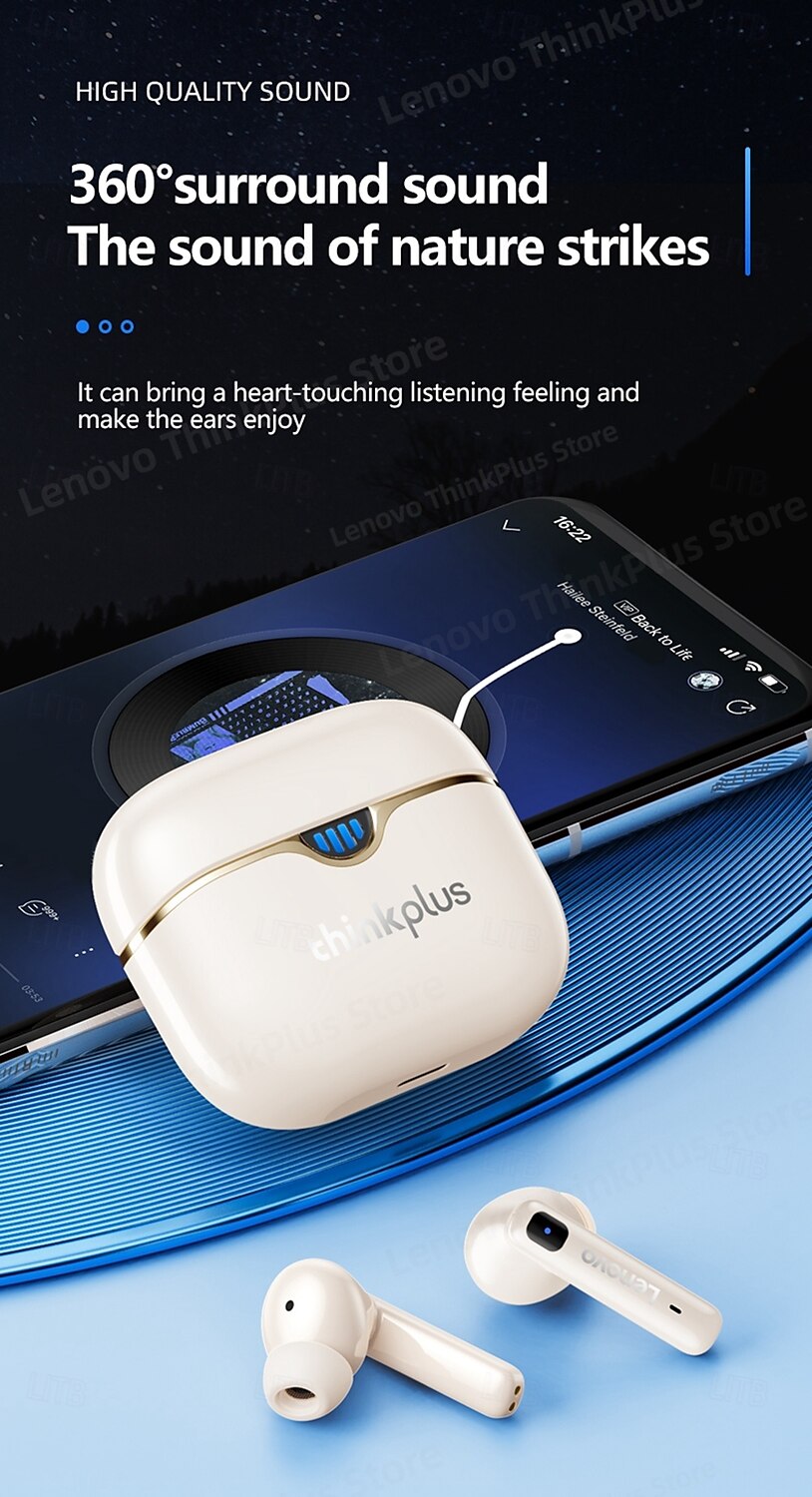 2025年 レノボ LP15 TWSトゥルーワイヤレスヘッドフォン 耳の中 Bluetooth 5.3 ステレオ 充電ボックス付き 内蔵マイク のために Apple Samsung Huawei Xiaomi MI 日常使用 旅行 サイクリング 携帯電話 コレクション – $27.99 –P4