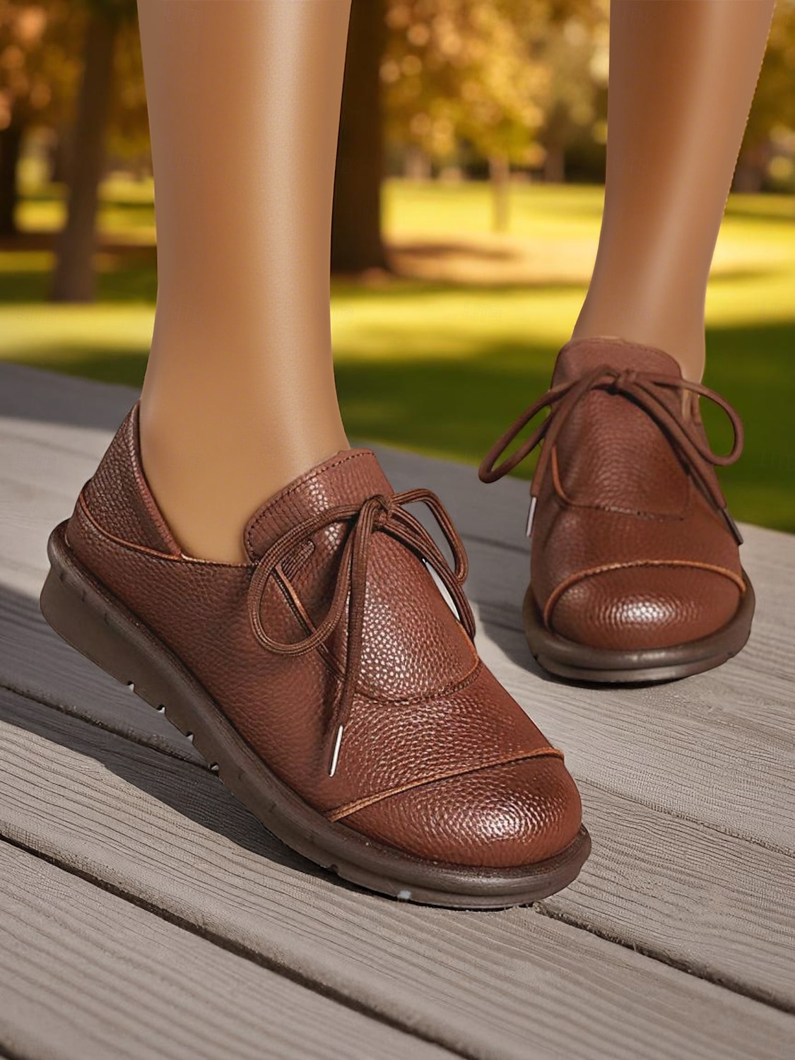 Chaussures décontractées à lacets marron foncé pour femmes, chaussures plates souples et confortables, idéales pour les promenades quotidiennes, les sorties décontractées et les voyages de 2025 ? $24.99 –P5