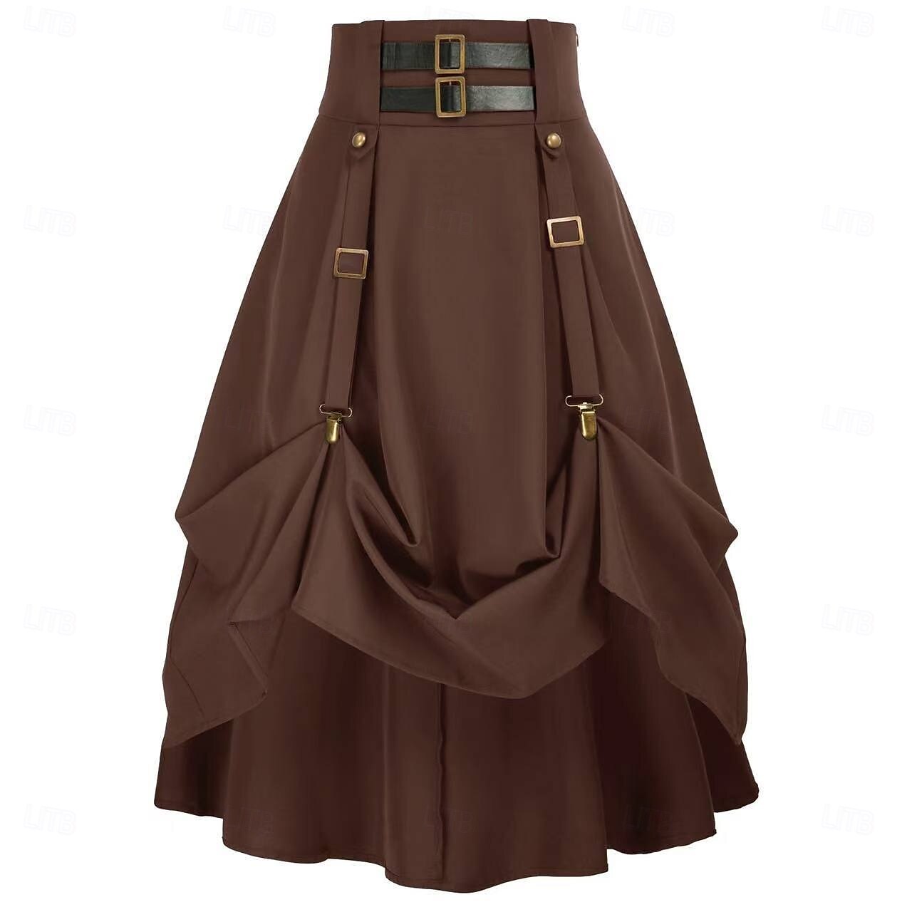 Retro / vintage Medieval Renascentist Lung Fustă Pentru femei Halloween Mascaradă Tematica Târgul Renașterii Festival Adulți Fustă 2025 - $72.99 –P15