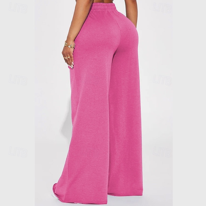 Mujer Perneras anchas Chinos Casual Medio corto Cintura Media Plano Perneras anchas Cintura elástica Confortable Transpirabilidad Deporte Casual Diario Negro Amarillo Rosa Vino Primavera Otoño Holgado 2025 - $22.99 –P7