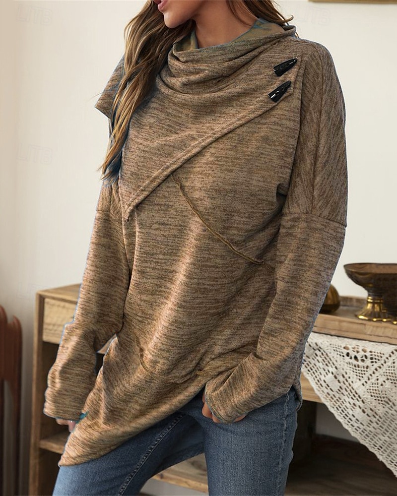 Damen Pullover Mode Täglich Lässig Einfarbig Gerippt Kapuze Gestrickt Langarm Normale Oberteile Stricken Täglich Ferien Ausgehen Schwarz Wein Herbst Winter 2025 - $27.99 –P16
