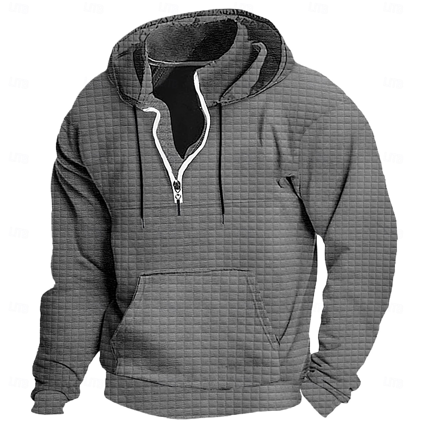 Homens Moletom Moletons Waffle Moletom com capuz Quarter Zipper Hoodie Moletom Tático Preto Branco Vinho Azul Marinha Verde Com Capuz Tecido Bolsos Desportos e Ar livre Diário Streetwear Básico de 2025 por $27.99 –P5