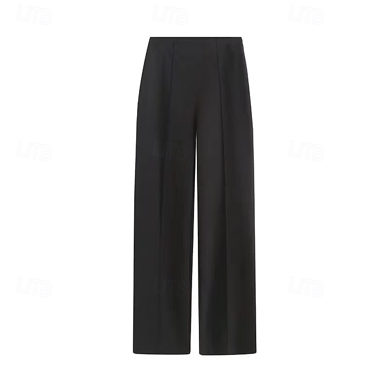 Per donna Pantaloni Eleganti Gamba larga Pantaloni Moda Streetwear Lunghezza intera Vita Alta Semplice Elastico in vita Traspirabilità Confortevole Streetwear Abbigliamento quotidiano Uscire Nero del 2025 a $24.99 –P3