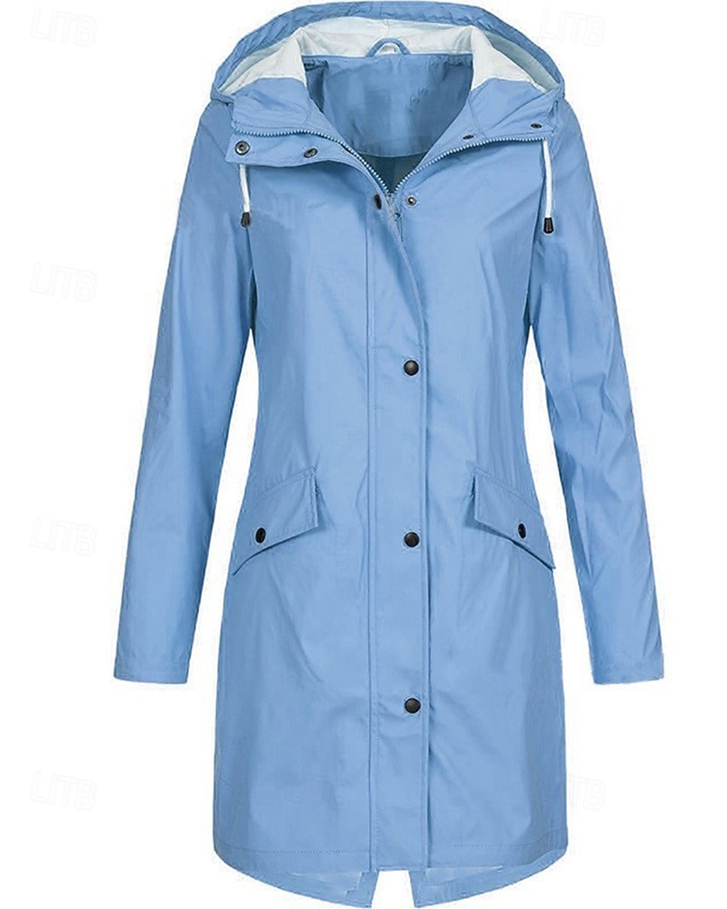 Women's Rain Coat Outdoor Waterproof Windproof Hiking Outfits Hiking Clothes Winter Autumn / Fall Top Camping / Hiking / Caving Running Solid Color Black Yellow Pink 2026 - $29.99 –P7