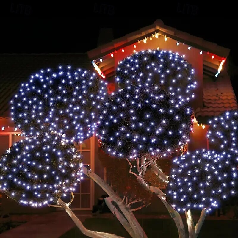 Catena luminosa a LED con rete fatata da 1,5 m*1,5 m / 1,5 m*4,5 m / 3 m*3 m / 6 m*4 m / 8 m*10 m, scelta di luci flessibili per le vacanze, illuminazione colorata per Natale, luci decorative per del 2025 a $12.99 –P9