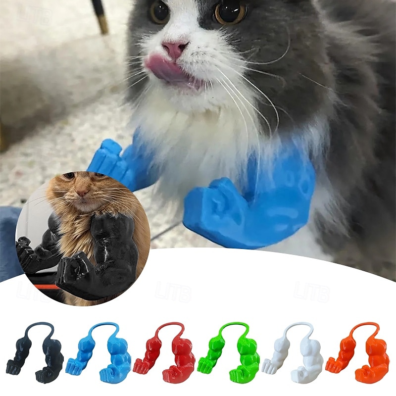 3D nyomtatott macskanyak izmos karokkal vicces macskaizom karok halloweeni macska jelmez vicces cica szuperhős kisállat cosplay kiegészítők születésnapi parti kellékek 2026 - $12.99 –P1