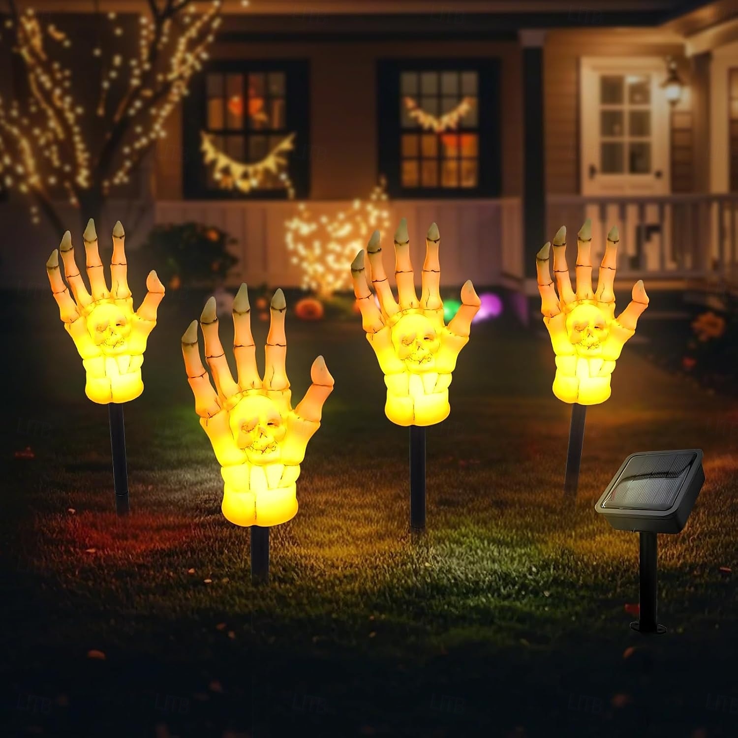 4-in-1 buitenzonnesimulatie schedelpalm-invoeglicht binnenplaats tuinpad feest horror en vreemd decoratief licht landschapslicht 2025 - $23.99 –P3