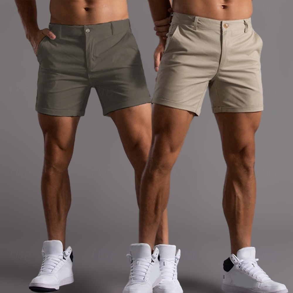 Férfi Rövidnadrágok Chino Shorts Bermuda nadrág Strand rövidnadrág Munkanadrág Zseb Sima Mokaszinok Rövid Szabadtéri Hétköznapi Napi Szabadság Stílusos Fekete + sötétkék Sötétszürke+fekete 2025 - $29.99 –P6