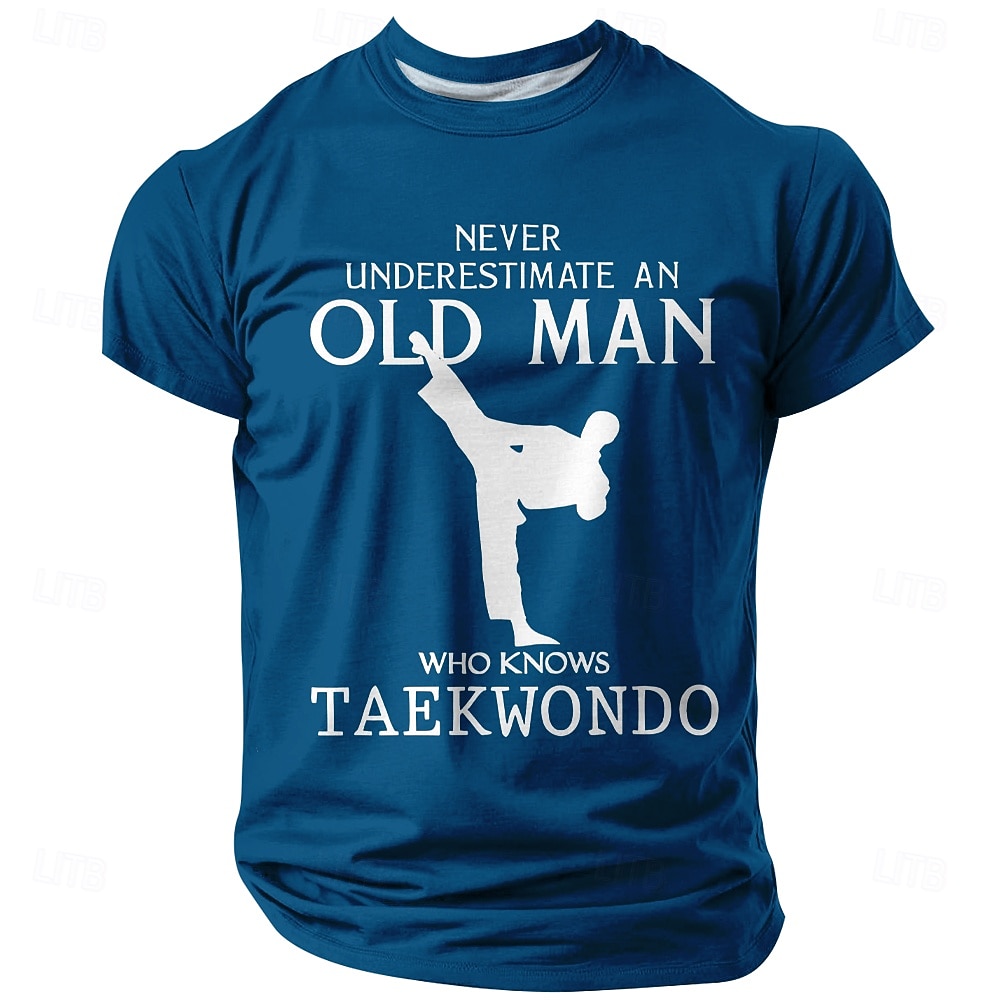 T-Shirt Grafica Taekwondo da Uomo - Non Sottovalutare un Anziano che Conosce il Taekwondo Maglietta a Maniche Corte del 2026 a $19.49 –P1
