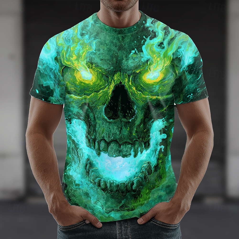 Halloween Bărbați Cranii 3D Print #D Tricou Manșon scurt Tricou Tipărire 3D Stil Nautic Cămașă Exagerat Designer Groază Petrecere Stradă Casual Roșu-aprins Mov Trifoi Vară Primăvară Toate Sezoanele 2025 - $17.99 –P4