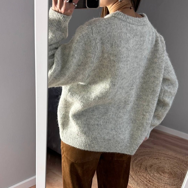 Dames Trui Vest Modieus Streetwear Dagelijks Effen Kleur Geribd Open voorzijde Gebreid Lange mouw Normale tops breien Feestdagen Uitgaan Weekend Wit Rood Herfst Winter 2025 - $31.99 –P5