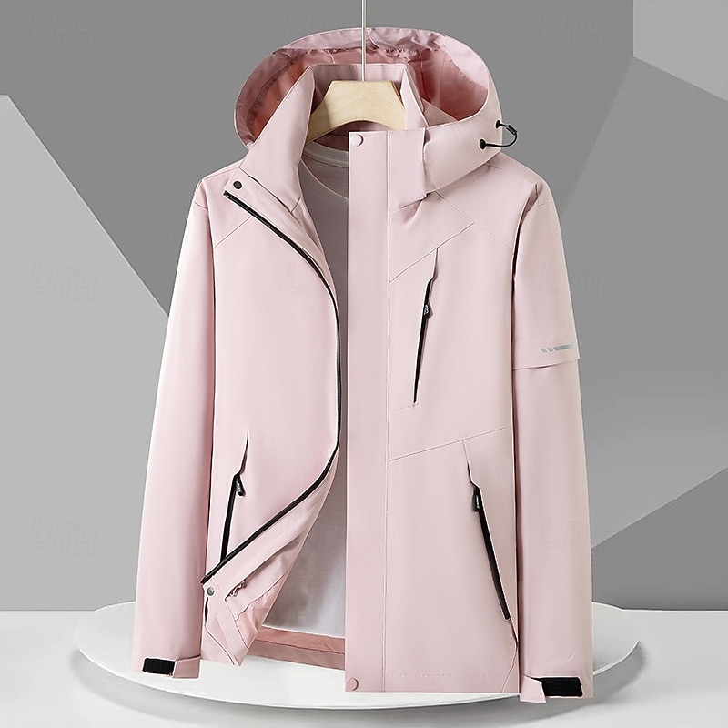 Women's Windbreaker Softshell Jacket Hiking Jacket Outdoor Waterproof Windproof Hiking Outfits Hiking Clothes Spring Autumn / Fall Top Camping / Hiking / Caving Running Solid Color Dark Pink Pink 2026 - $52.99 –P2