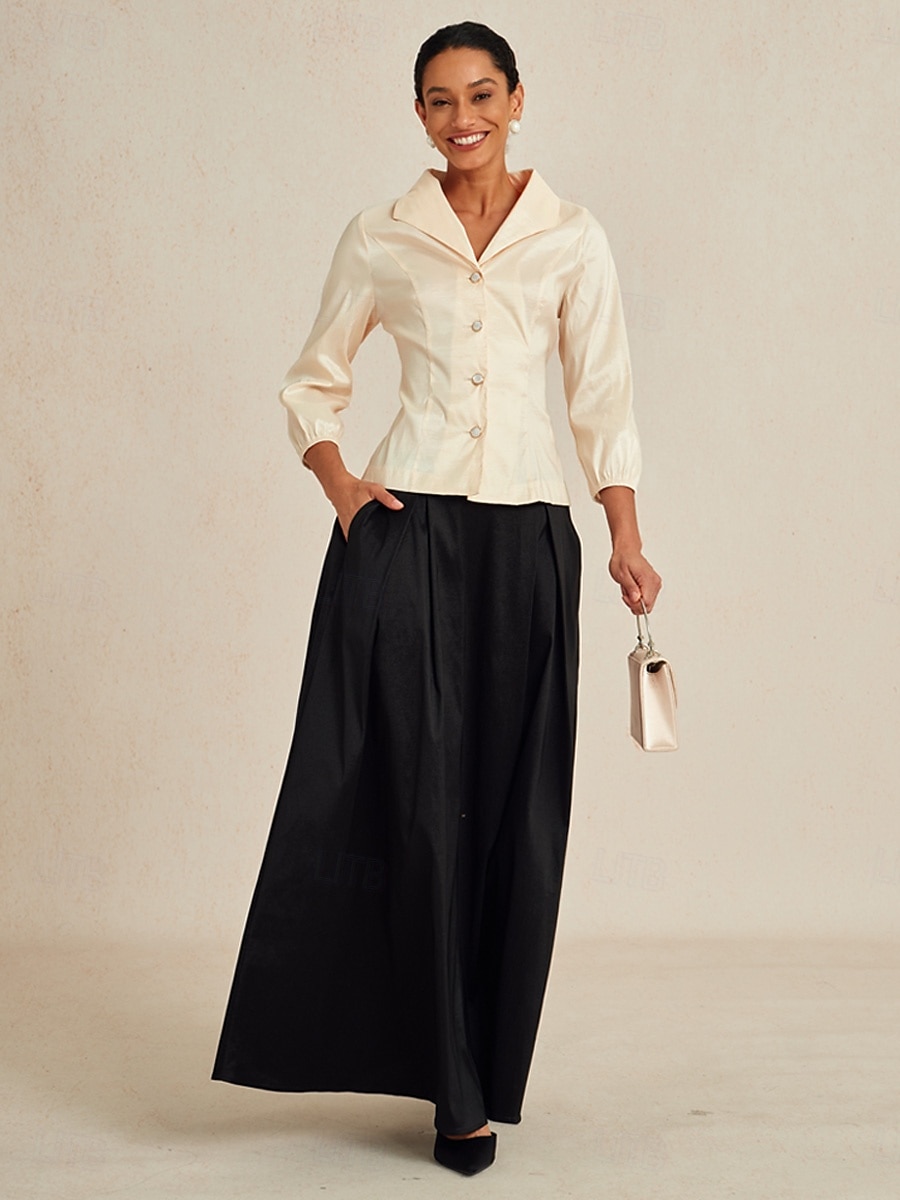 Femmes Chemisier Hauts Élégants Hauts de soirée Élégant Travail Col en V Travail robe demoiselle d honneur Tenue d'Affaire Beige Printemps Automne Hiver de 2026 ? $95.99 –P8