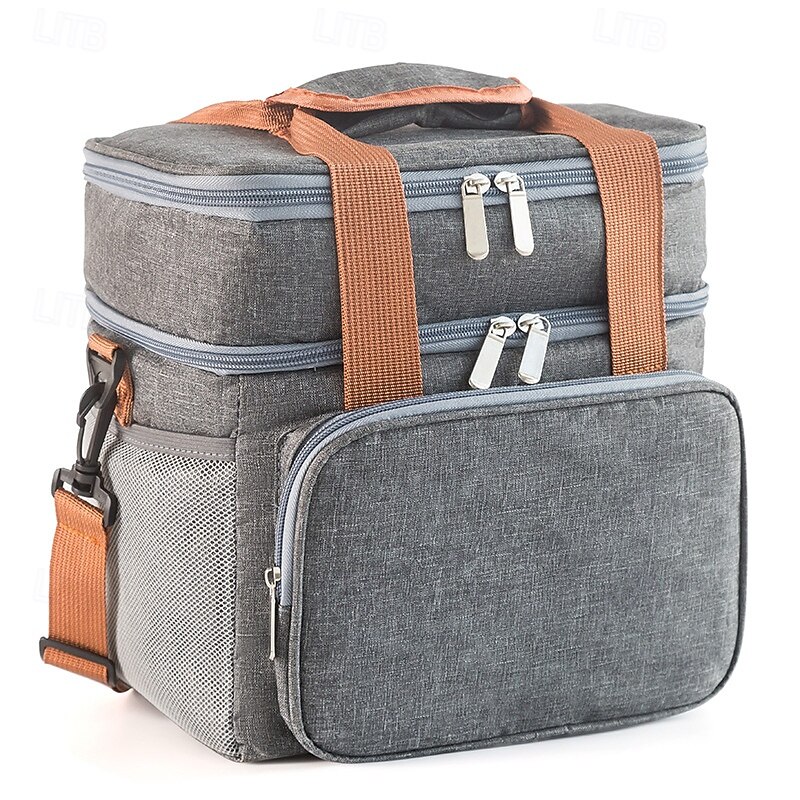 lunchväska för kvinnor och män för skolstart, kontorspicknick, vandring, strand, dubbellager, stor kapacitet, isolerad crossbody-lunchväska, vattentät kylväska för utomhuspicknick 2025 - $17.99 –P6