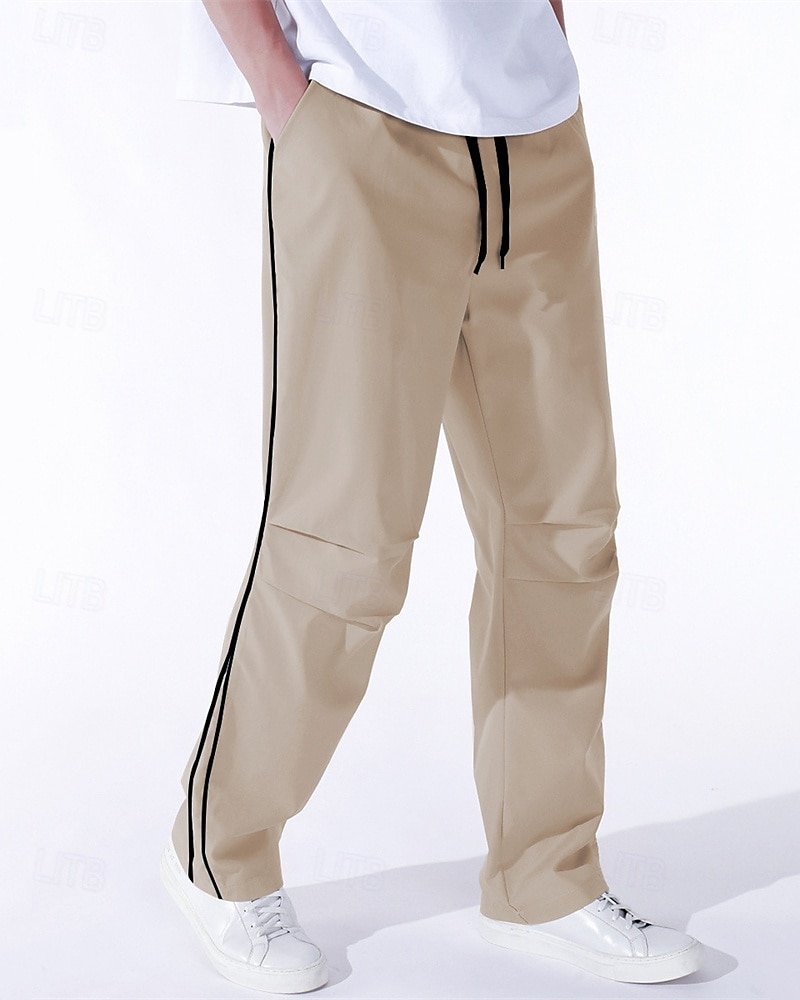 Herren Tech-Hosen Hose Freizeithose Tasche Elastischer Bund Kordelzug Patchwork Komfort Sport im Freien Täglich Mode Lässig Schwarz Armeegrün Mikroelastisch 2025 - $17.99 –P19