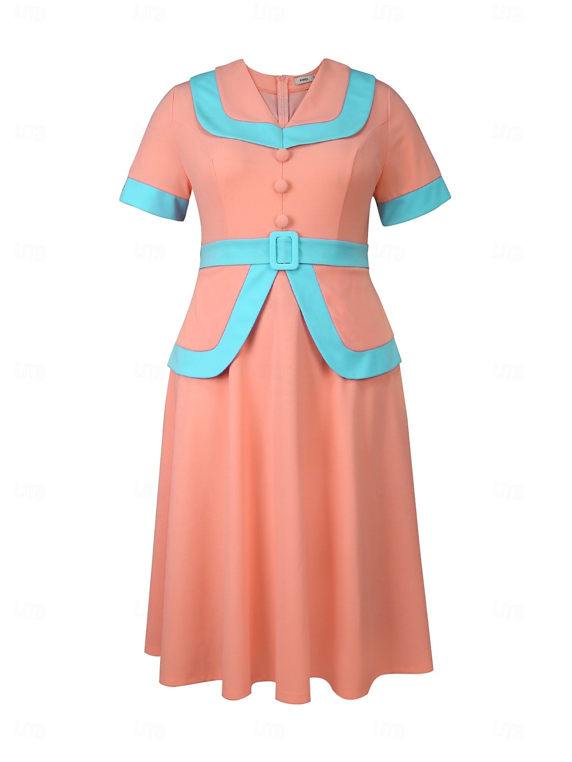 Retro Vintage 1950er Rockabilly Midlänge A-Linien-Kleid Ausgestelltes Kleid Übergröße Damen Urlaub Heimkehr Party & Abend Erwachsene Kleid Frühling & Sommer 2025 - $47.99 –P1
