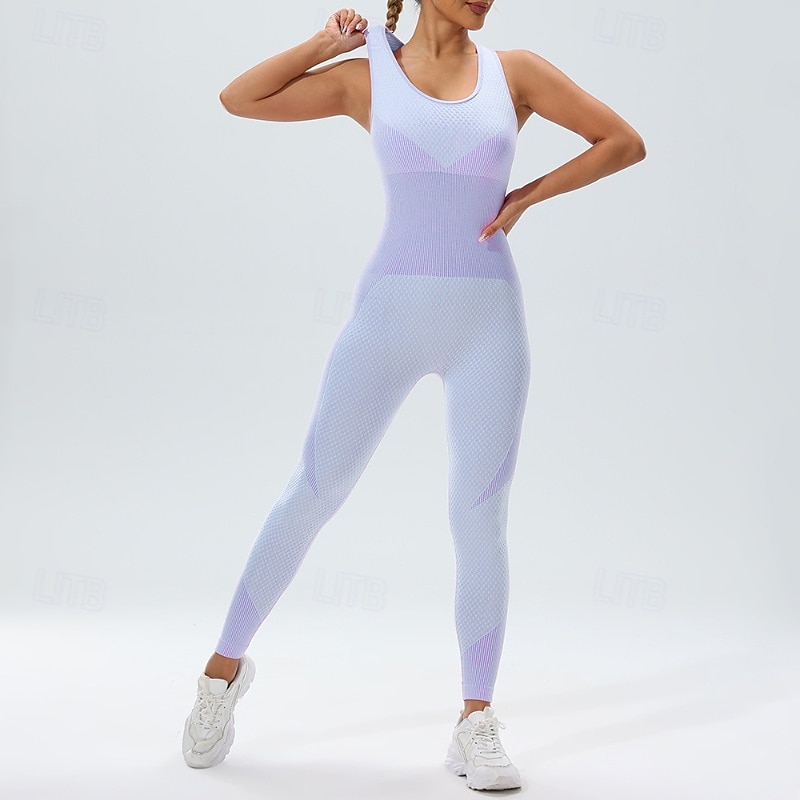 Damen Scrunch Yoga-Strampler Trainingsoveralls Rückenfrei Farbblock Einteiler Wasserblau Armeegrün Fitnesstraining Hohe Taille Elastisch Atmungsaktiv Bauchkontrolle Ärmellos Sport Sportkleidung 2025 - $25.99 –P5