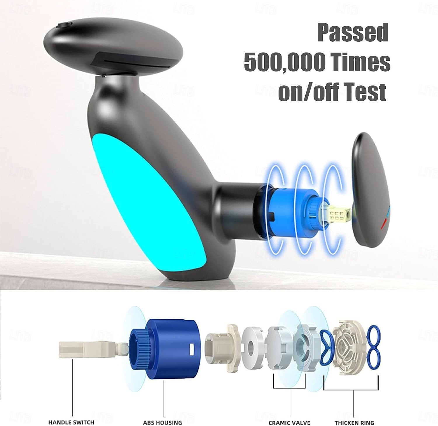LED Bathroom Sink Faucet, Bathroom Faucet with Removable Sprayer, 4-in-1 Modern, Single Hole Bathroom Faucet, LED Light, Fountain Tap 2025 - $89.99 –P6