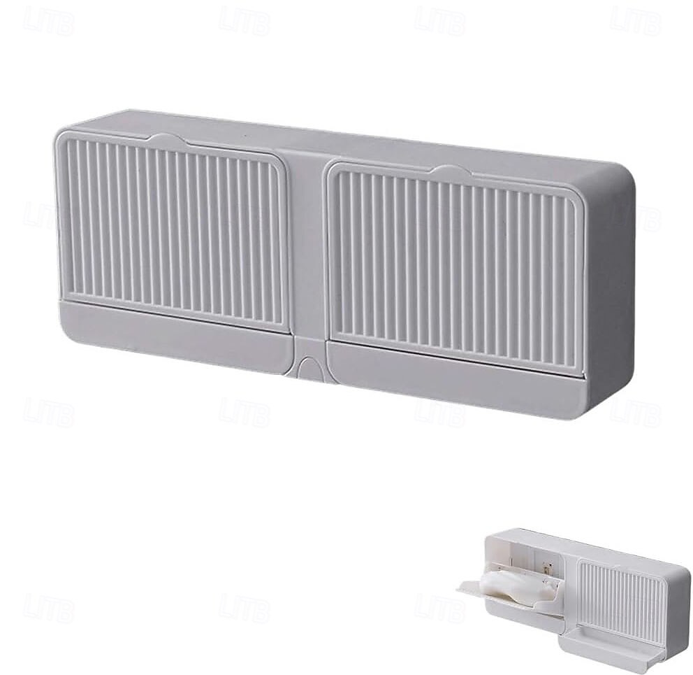 Wall-Mounted Soap Holder Dust-Proof Adhesive Bar Soap Dish with Hooks Plastic Soaps Box Tray for Bathrooms, Showers and Kitchens 2025 - $7.49 –P12