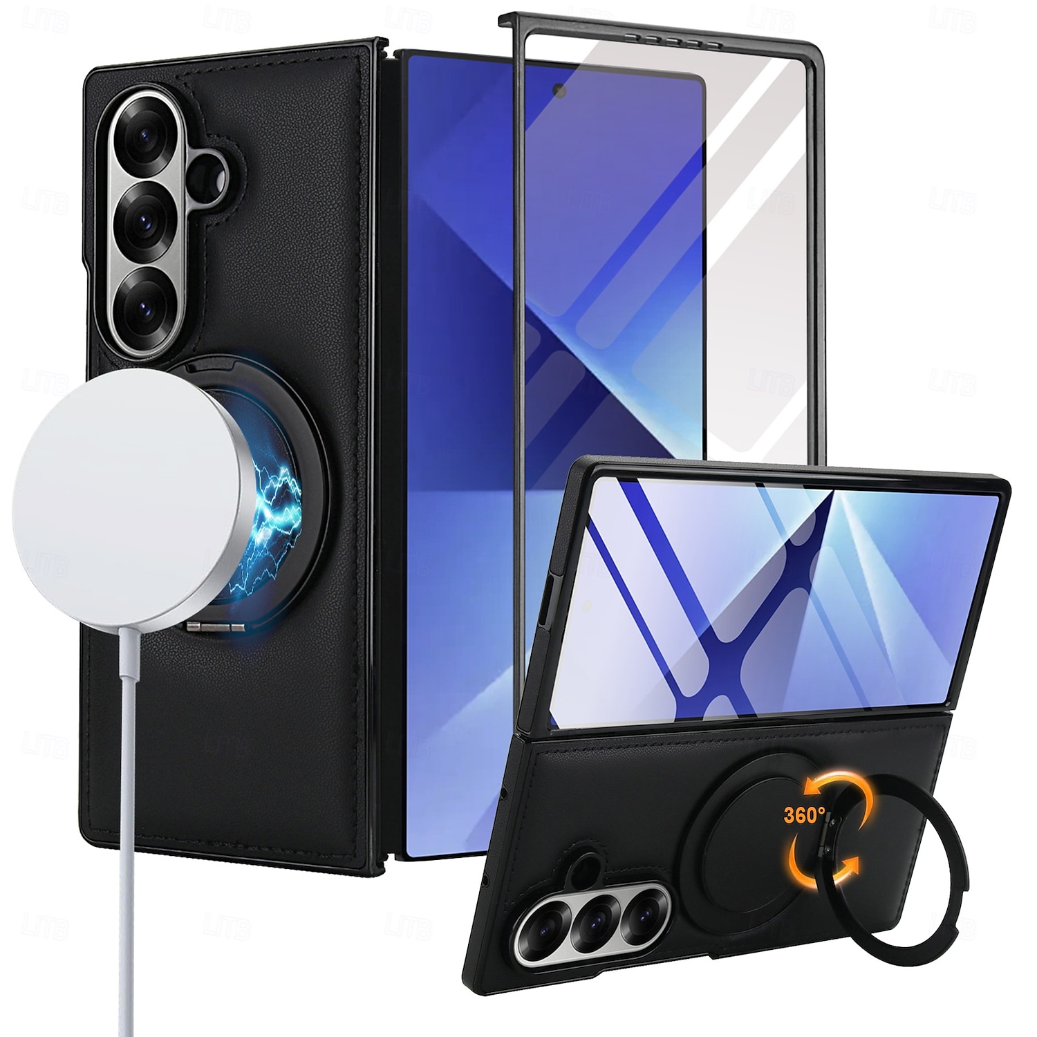 puhelin Etui Käyttötarkoitus Samsung Galaxy Z-taitto 7 Z Taita 6 Z Fold 5 Z Fold 4 Z Fold 3 Lompakkokorttikotelo Tukee langatonta latausta Tukijalka Iskunkestävä Retro TPU PU-nahka 2025 - $28.99 –P1