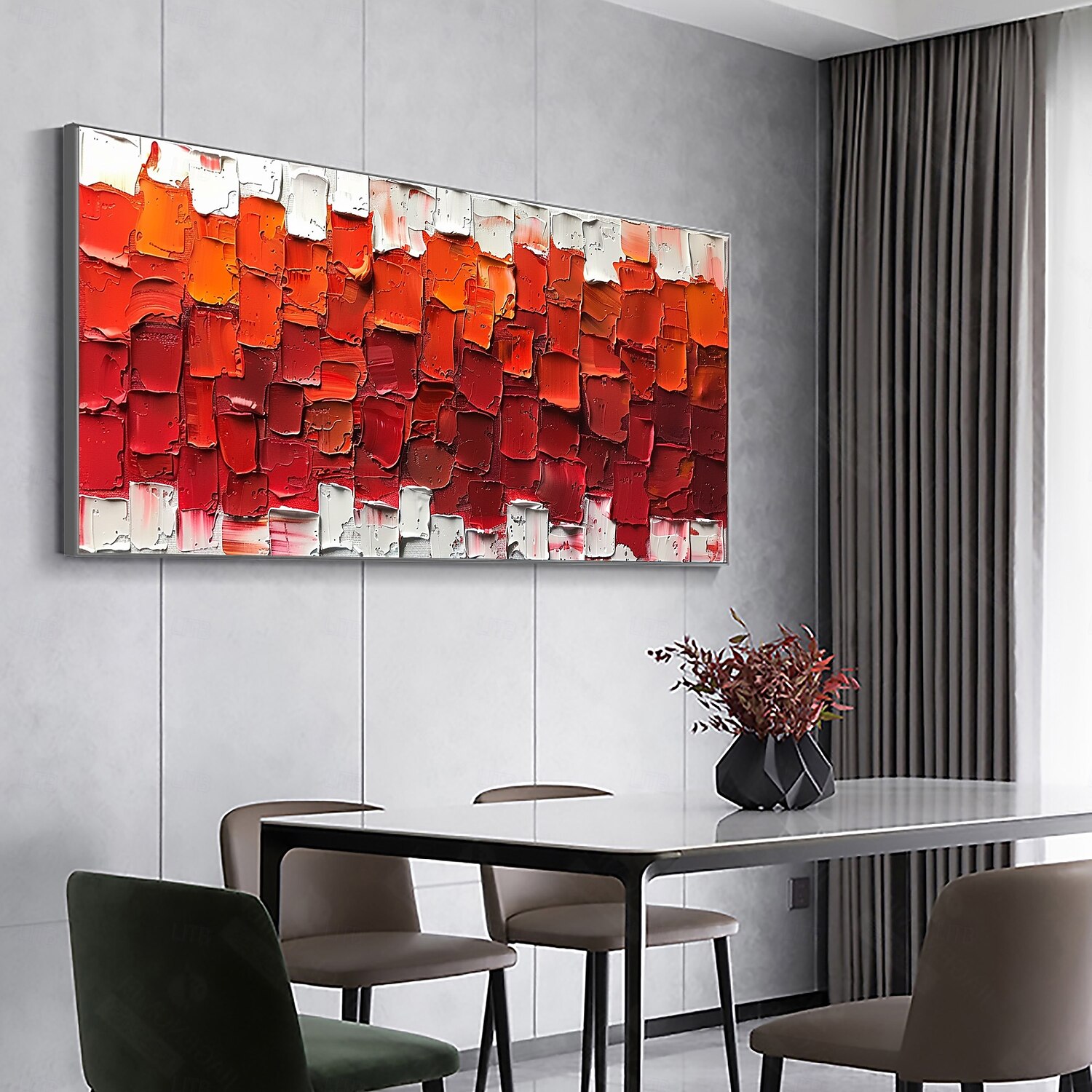 handgemachtes original minimalistisches Ölgemälde auf Leinwand abstrakt rot impasto strukturierte Wandkunst für Wohndekoration mit gespanntem Rahmen ohne Innenrahmen Gemälde 2025 - AU $206.69 –P6