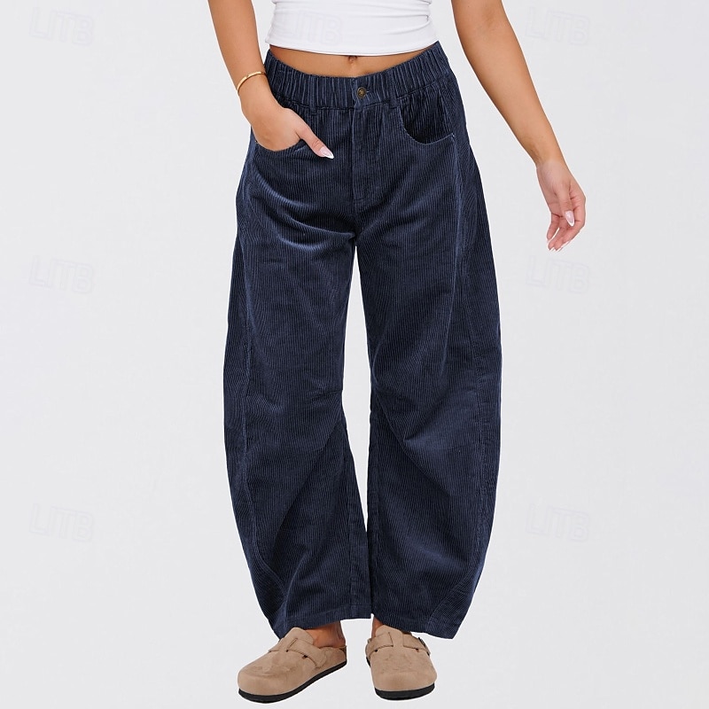 Per donna Gamba larga Pantaloni Eleganti Streetwear Casual Lunghezza intera Naturale Semplice Tasca Elastico in vita Confortevole Streetwear Ferie Weekend Grigio scuro Nero Rosa Verde scuro Autunno del 2025 a $22.99 –P5