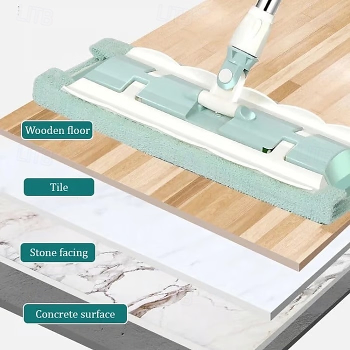 Queens Finders, mocio in microfibra girevole a 360 gradi, mocio piatto regolabile con manico in acciaio inossidabile e 4 panni lavabili riutilizzabili per la pulizia della casa del 2025 a $23.99 –P14
