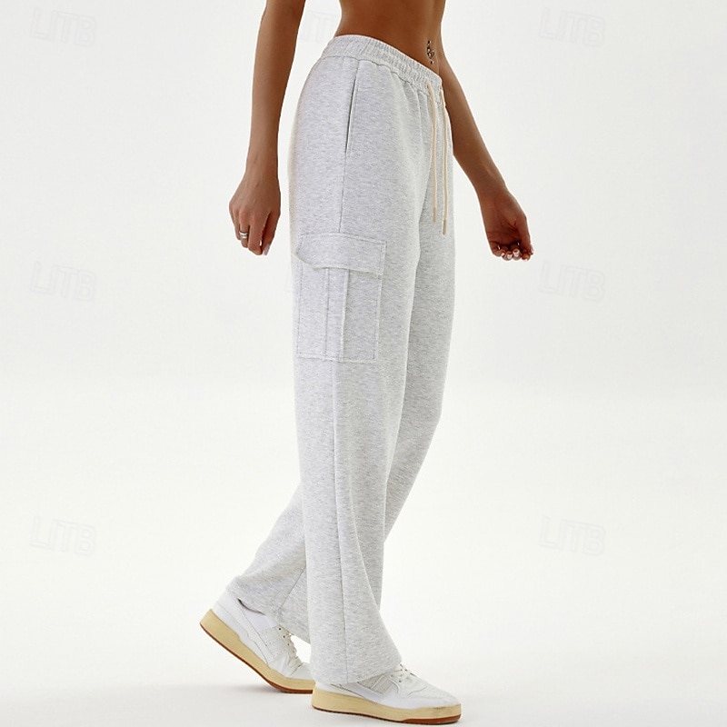 Mujer Pantalones casuales Pantalones deportivos cargo Con bolsillos Control de barriga Alta cintura Gimnasio Rutina de ejercicio De Deporte Prendas de abajo Color sólido Negro Verde Caqui Otoño 2026 - $40.99 –P14