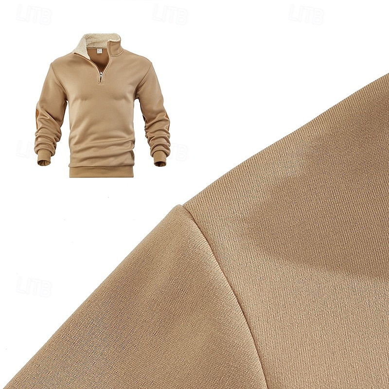 Per uomo Felpa con cappuccio Felpa con cappuccio e zip corta Felpa con cappuccio in pile Nero Blu marino Cachi Grigio chiaro Grigio scuro Colletto Mao Semplice Con zip Tasca Frontale Sport & Outdoor del 2025 a $34.99 –P8