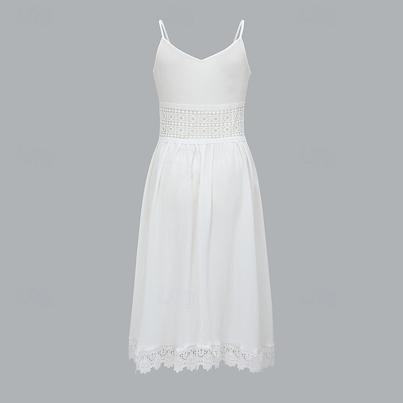Femmes Mini Robe Robe Nuisette Robe bohème Robe occidentale Mode Classique Moderne Extérieur Vacances Fête Coupe régulière Uni Sans manches Bretelles spaghetti Blanche Été de 2025 ? $33.99 –P5