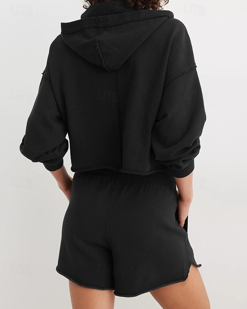 Per donna Felpa con cappuccio Felpe con cappuccio Semplice Streetwear Casual Manica Lunga Con Cappuccio Top Regolari Streetwear Ferie Nero Fucsia Grigio chiaro Autunno Inverno del 2025 a $26.99 –P6