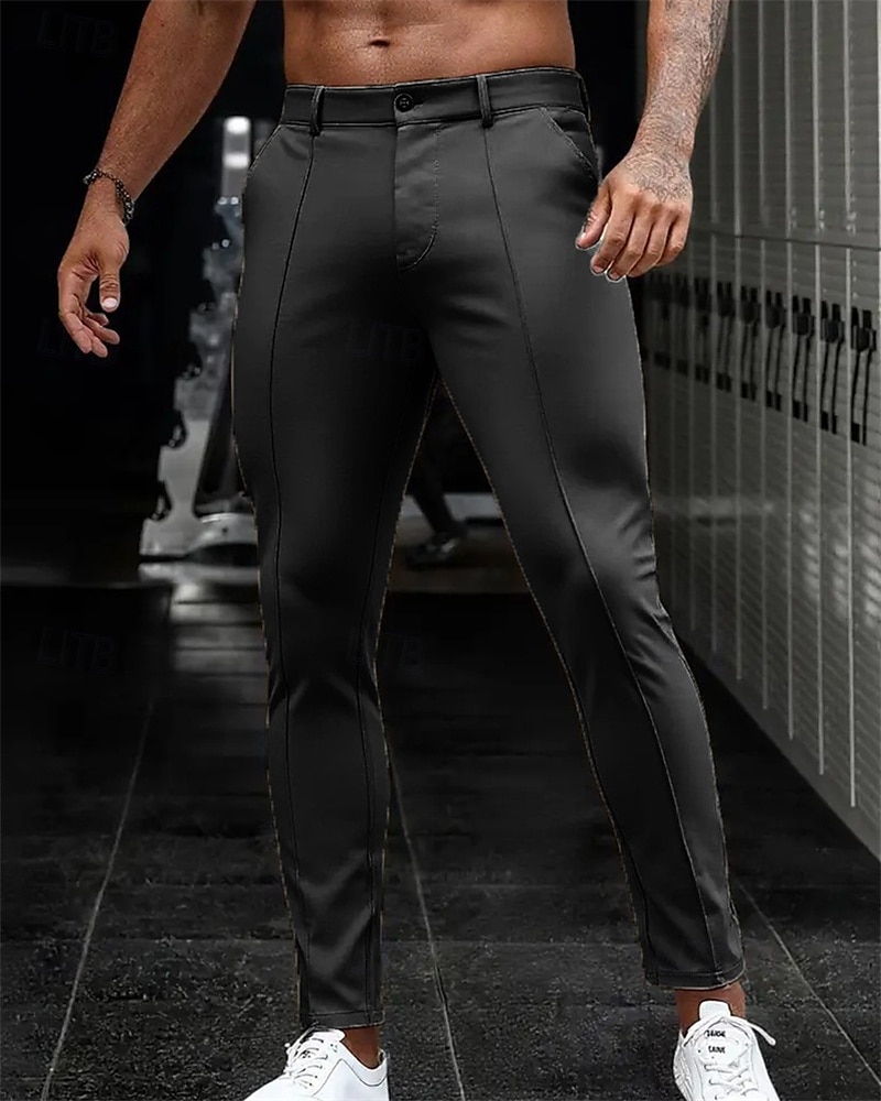 Herren Anzughose Slim Fit Hose Chinos Tasche Knöpfe Einfach Komfort Formell Party Arbeit Mode Klassicher Stil Schwarz Dunkelblau Mikroelastisch 2025 - $23.99 –P8