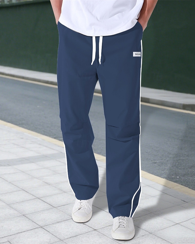 Herren Tech-Hosen Hose Freizeithose Tasche Elastischer Bund Kordelzug Patchwork Komfort Sport im Freien Täglich Mode Lässig Schwarz Armeegrün Mikroelastisch 2025 - $17.99 –P9