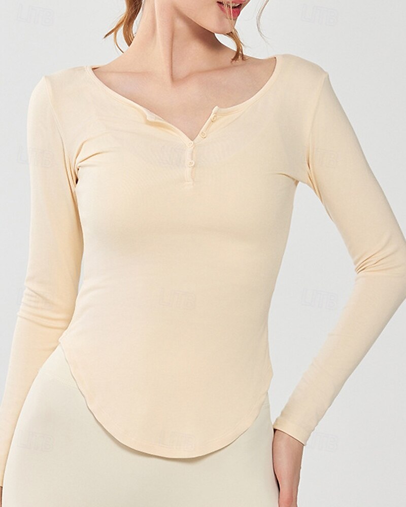 Mujer Top para correr Sudadera deportiva Manga Larga Camiseta Ropa Deportiva Algodón Transpirable Al Aire Libre Corriendo Yoga Ropa de deporte Ropa de Deporte Color sólido Negro Amarillo Rosa 2025 - $20.99 –P5