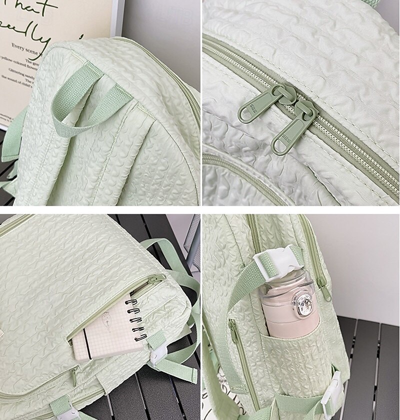 Light Green Backpack with Bear Keychain Custom Teddy Bear Keychain - Promotional Giveaway | Crestline main image 3