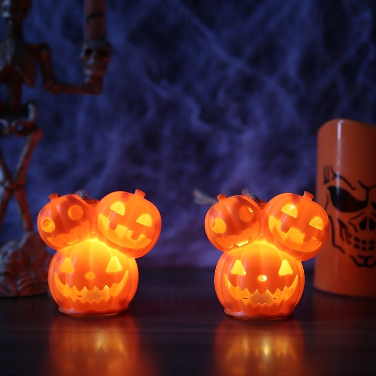 2025年 ハロウィンかぼちゃランタン 光る装飾小道具 3頭ミュータントかぼちゃランタン 雰囲気のある飾りランプ 1個  コレクション – $4.99 –P5