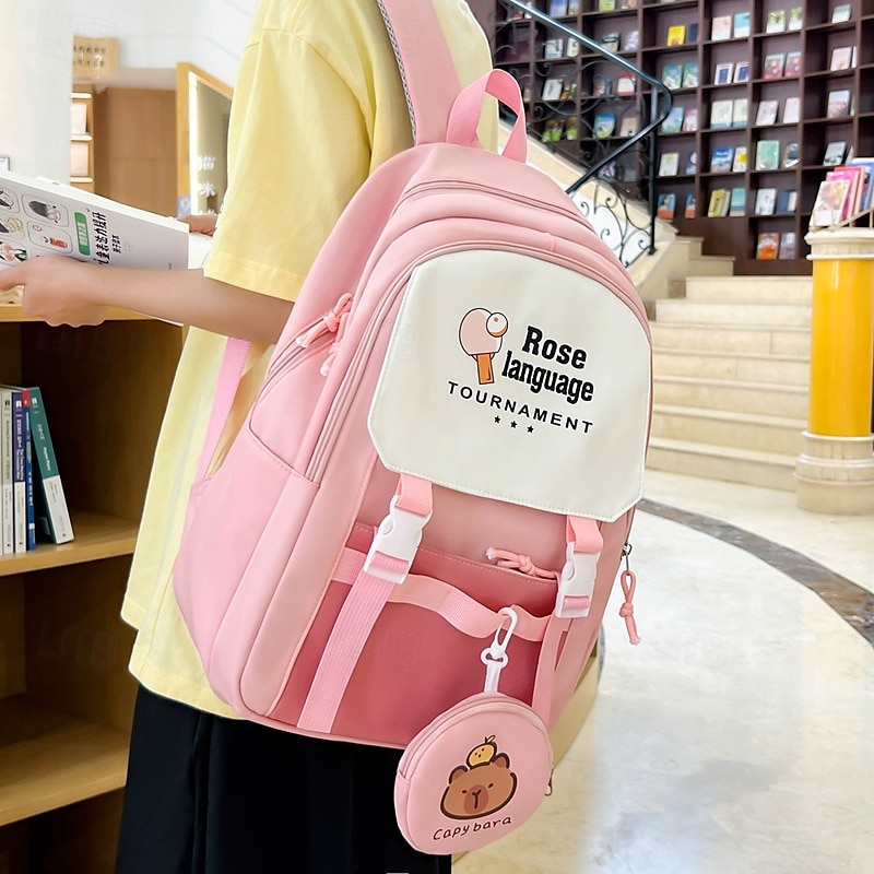 Set di 4 zaini rosa per il ritorno a scuola per ragazze – include zaino, borsa, astuccio e portamonete – design simpatico con cartoni animati, leggero e resistente del 2025 a $34.99 –P2